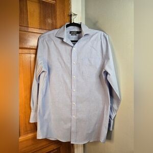 Lauren Ralph Lauren Men's Blue Dress Shirt Light Blue Sz 16 32/33 * Tiny Stain*